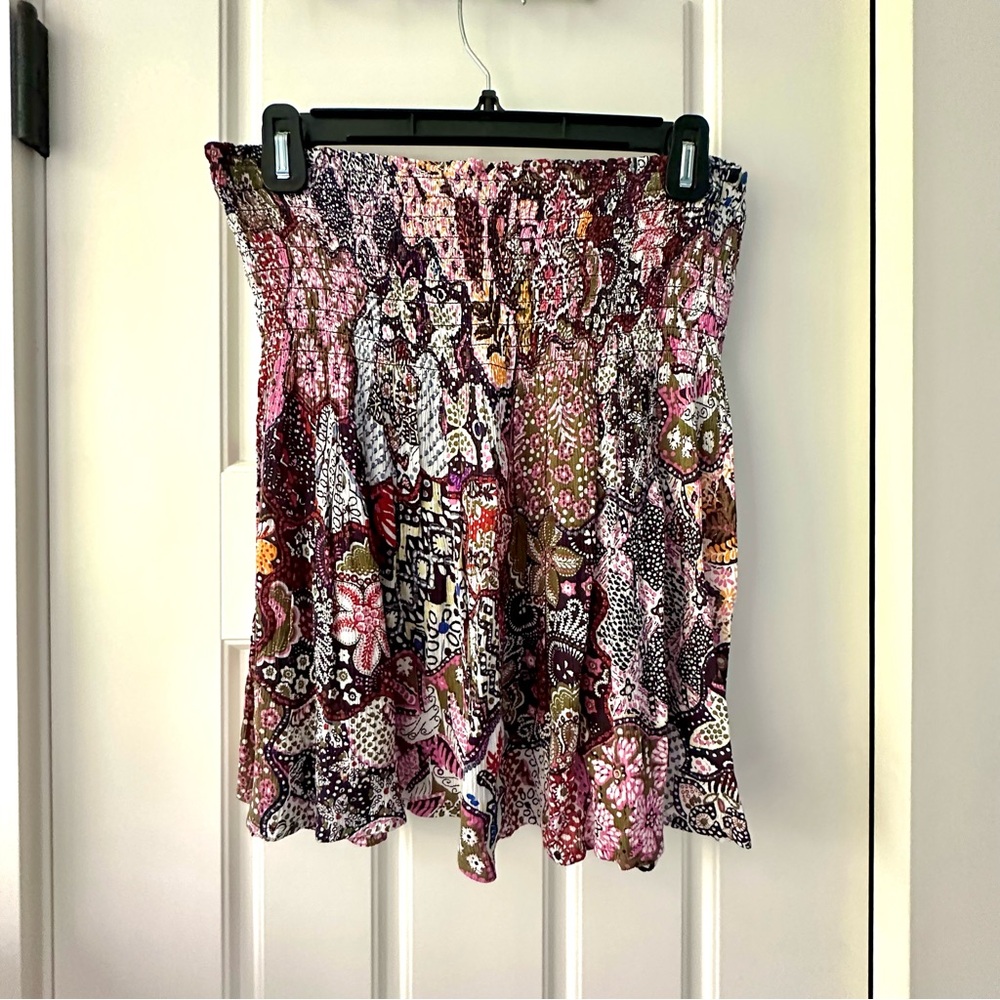 LOFT Boho Multicolor Gauze Mini Skirt - M